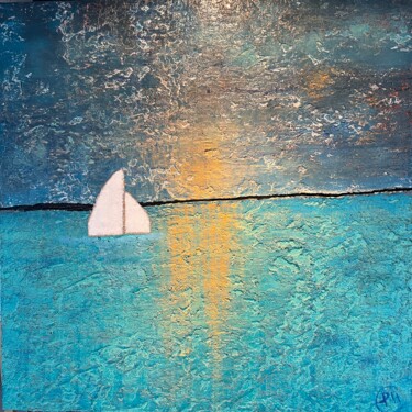 Painting titled "SAILING THE GOLDEN…" by Philippe Ceulemans, Original Artwork, Acrylic
