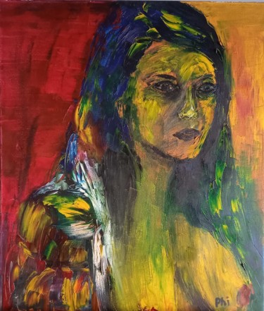 Pintura titulada "Buste de femme" por Philippe Charmasson, Obra de arte original, Oleo Montado en Bastidor de camilla de mad…