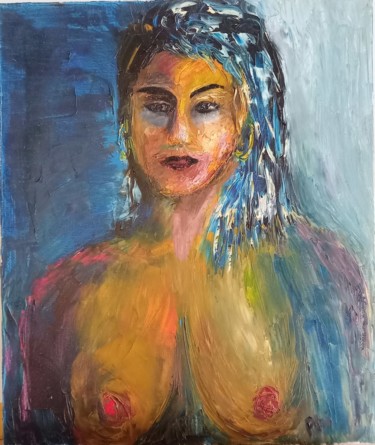 Peinture intitulée "Buste de femme 11" par Philippe Charmasson, Œuvre d'art originale, Huile Monté sur Châssis en bois