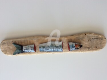 Sculpture intitulée "Morceaux de sardine" par Philippe Coeurdevey, Œuvre d'art originale, Papier mâché