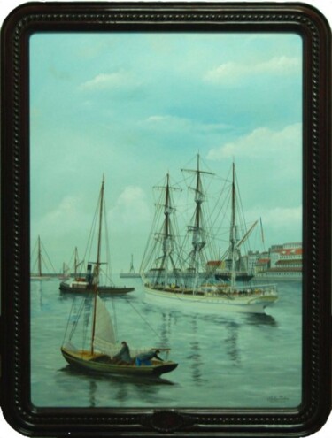 Painting titled "Yacht" by Philippe Conrad, Original Artwork