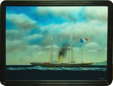 「Yacht」というタイトルの絵画 Philippe Conradによって, オリジナルのアートワーク