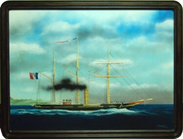 Картина под названием "Yacht" - Philippe Conrad, Подлинное произведение искусства