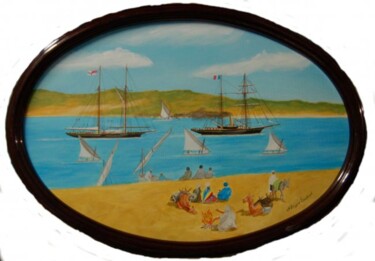 Painting titled "Yachts "Fauvette" e…" by Philippe Conrad, Original Artwork