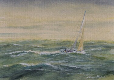 Painting titled "Vendée globe 1995" by Philippe Conrad, Original Artwork, Oil