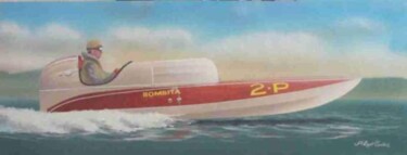 Painting titled "Speedboat "Bombita"." by Philippe Conrad, Original Artwork