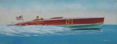 Pittura intitolato "Speedboat "Columbia"" da Philippe Conrad, Opera d'arte originale