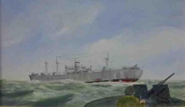 Painting titled "Liberty ship Jeremi…" by Philippe Conrad, Original Artwork