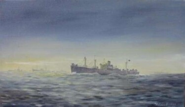 Painting titled "Liberty ship Jeremi…" by Philippe Conrad, Original Artwork