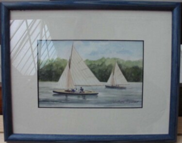 Painting titled "2 "Belouga" yacht t…" by Philippe Conrad, Original Artwork, Oil