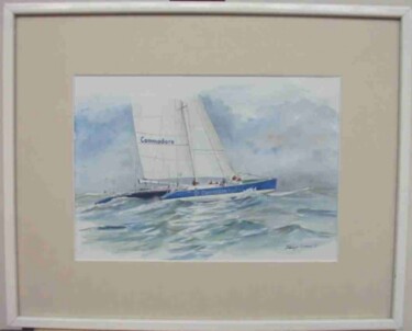 Painting titled "Catamaran "Commodor…" by Philippe Conrad, Original Artwork