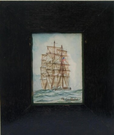 "Sailing ship" başlıklı Tablo Philippe Conrad tarafından, Orijinal sanat, Petrol