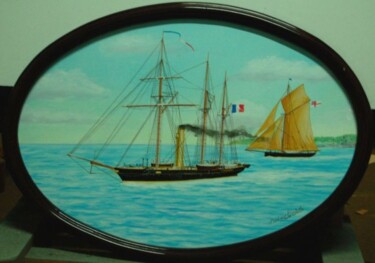 Pintura intitulada "Yacht "Hirondelle"…" por Philippe Conrad, Obras de arte originais