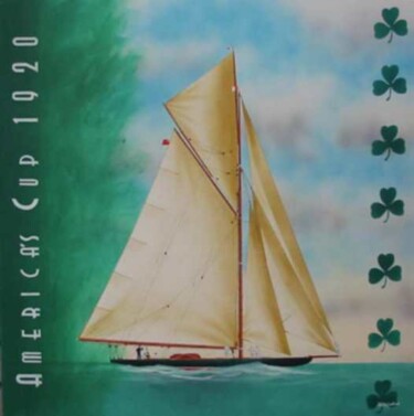 Peinture intitulée ""Shamrock IV" à Sir…" par Philippe Conrad, Œuvre d'art originale