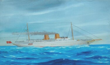 Pintura intitulada "Yacht "Savarona"" por Philippe Conrad, Obras de arte originais