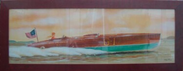 Peinture intitulée "Speedboat" par Philippe Conrad, Œuvre d'art originale