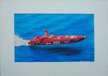 Painting titled "0ffshore "Fiat Uno"" by Philippe Conrad, Original Artwork