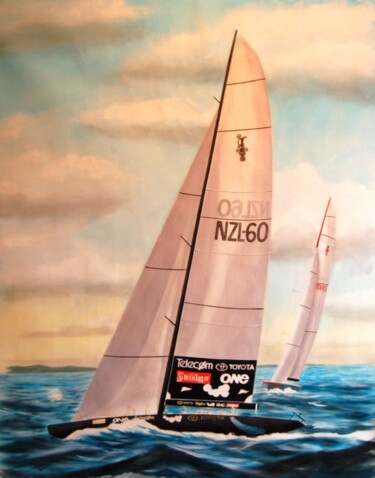 Schilderij getiteld "NEW ZEALAND" door Philippe Conrad, Origineel Kunstwerk