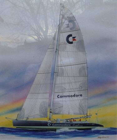 Peinture intitulée "Commodore Explorer…" par Philippe Conrad, Œuvre d'art originale, Gouache