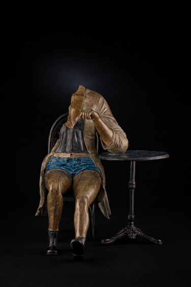 Sculpture titled "PAUSE-CAFE" by Philippe Crivelli, Original Artwork, Bronze