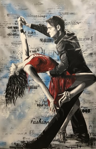 Schilderij getiteld "Salsa" door Fabienne Dagnet, Origineel Kunstwerk, Acryl