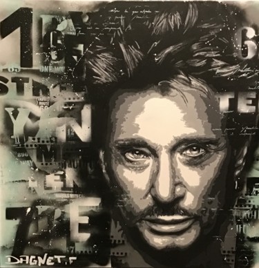 Schilderij getiteld "Johnny" door Fabienne Dagnet, Origineel Kunstwerk, Acryl