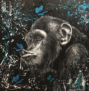 绘画 标题为“Dreamy monkey” 由Fabienne Dagnet, 原创艺术品, 丙烯