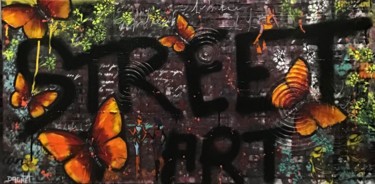 Pittura intitolato "Butterfly street" da Fabienne Dagnet, Opera d'arte originale, Acrilico