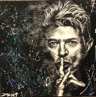 Painting titled "David bowie" by Fabienne Dagnet, Original Artwork, Acrylic