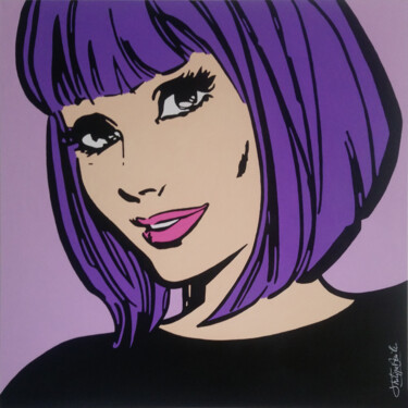 Painting titled "Mila" by Philippe Dailler, Original Artwork, Acrylic Mounted on Wood Stretcher frame