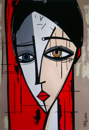 Painting titled "Mia" by Philippe Dailler, Original Artwork, Acrylic