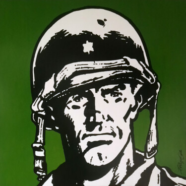 Malarstwo zatytułowany „The Soldier” autorstwa Philippe Dailler, Oryginalna praca, Akryl Zamontowany na Drewniana rama noszy