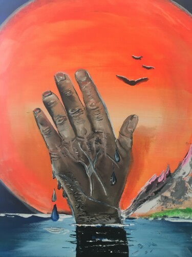 Peinture intitulée "La main 2" par Philippe Damoizeau, Œuvre d'art originale