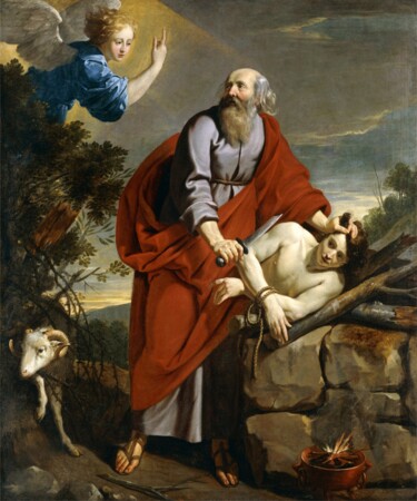 Painting titled "The Sacrifice of Is…" by Philippe De Champaigne, Original Artwork, Oil