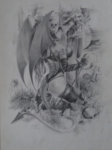 Drawing titled "possession" by Philippe Dran, Original Artwork, Pencil
