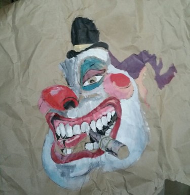 Peinture intitulée "clown" par Philippe Dran, Œuvre d'art originale