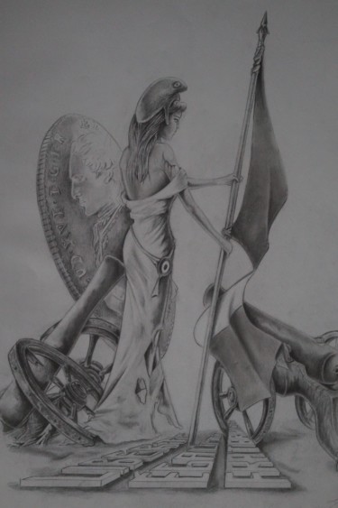 Drawing titled "Liberté" by Philippe Dran, Original Artwork