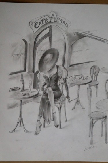 Drawing titled "Carla" by Philippe Dran, Original Artwork, Graphite