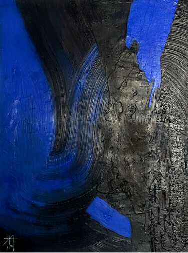 Peinture intitulée "MARQUE BLEUE" par Philippe Dupayage, Œuvre d'art originale, Pigments Monté sur Châssis en bois