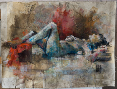 Peinture intitulée "Etude couchée" par Philippe-Emmanuel Amirault, Œuvre d'art originale, Acrylique