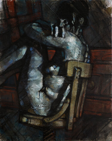 Peinture intitulée "La chaise" par Philippe-Emmanuel Amirault, Œuvre d'art originale, Huile Monté sur Châssis en bois