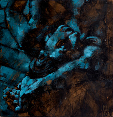 Peinture intitulée "Nu sur bois dormant" par Philippe-Emmanuel Amirault, Œuvre d'art originale, Huile Monté sur Panneau de b…