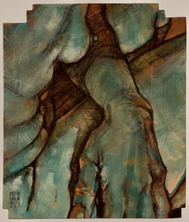 Malerei mit dem Titel "La main verte" von Philippe-Emmanuel Amirault, Original-Kunstwerk, Öl