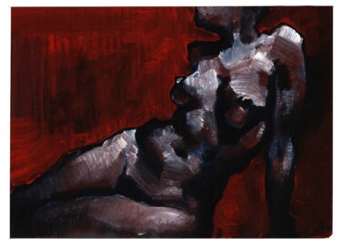 Peinture intitulée "Nue-rouge3.jpg" par Philippe-Emmanuel Amirault, Œuvre d'art originale