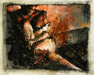 Peinture intitulée "Etude en rouge" par Philippe-Emmanuel Amirault, Œuvre d'art originale