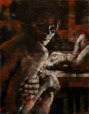 Peinture intitulée "Nus rouges-2013" par Philippe-Emmanuel Amirault, Œuvre d'art originale, Huile