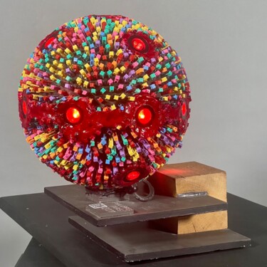 Skulptur mit dem Titel "HÉMOGLOBINE GLYQUÉE" von Philippe Fares, Original-Kunstwerk, Zement