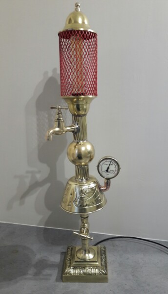 Sculpture intitulée "Lampe Art Déco Récu…" par Philippe Fautrez, Œuvre d'art originale