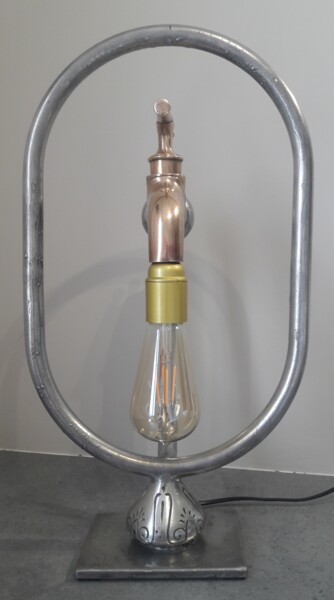 Escultura titulada "lampe art déco récu…" por Philippe Fautrez, Obra de arte original