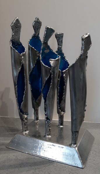 Скульптура под названием "Conseil Touareg  597" - Philippe Fautrez, Подлинное произведение искусства, Металлы